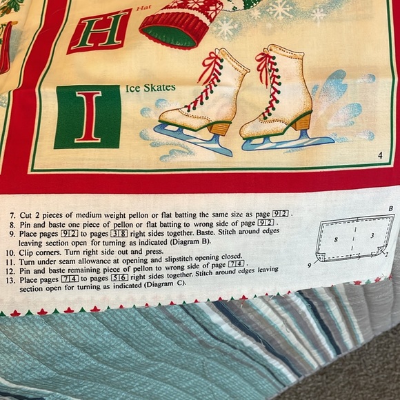 Fabric Cranston Print Works Co. “ABC Christmas Fabric Book Material” - Picture 5 of 7